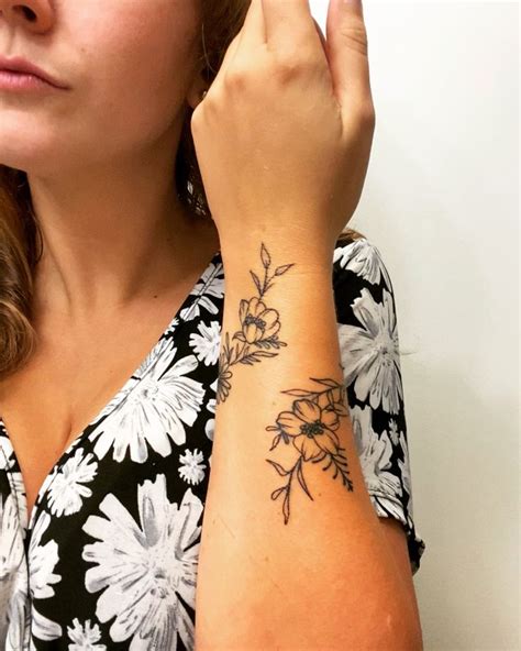 flower wrist tattoos|flower forearm tattoos for women.